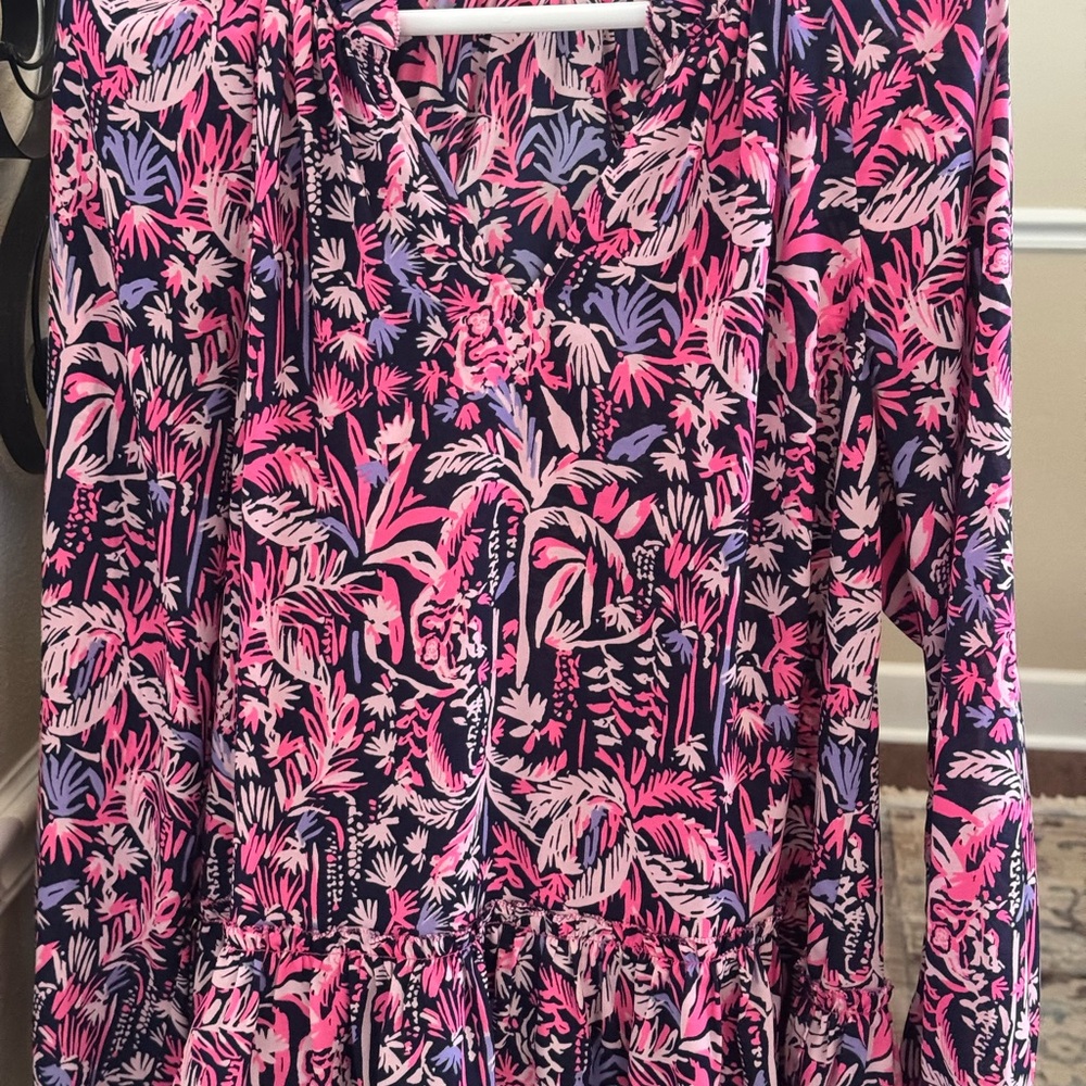 Lilly Pulitzer Pink and Purple Floral Blouse